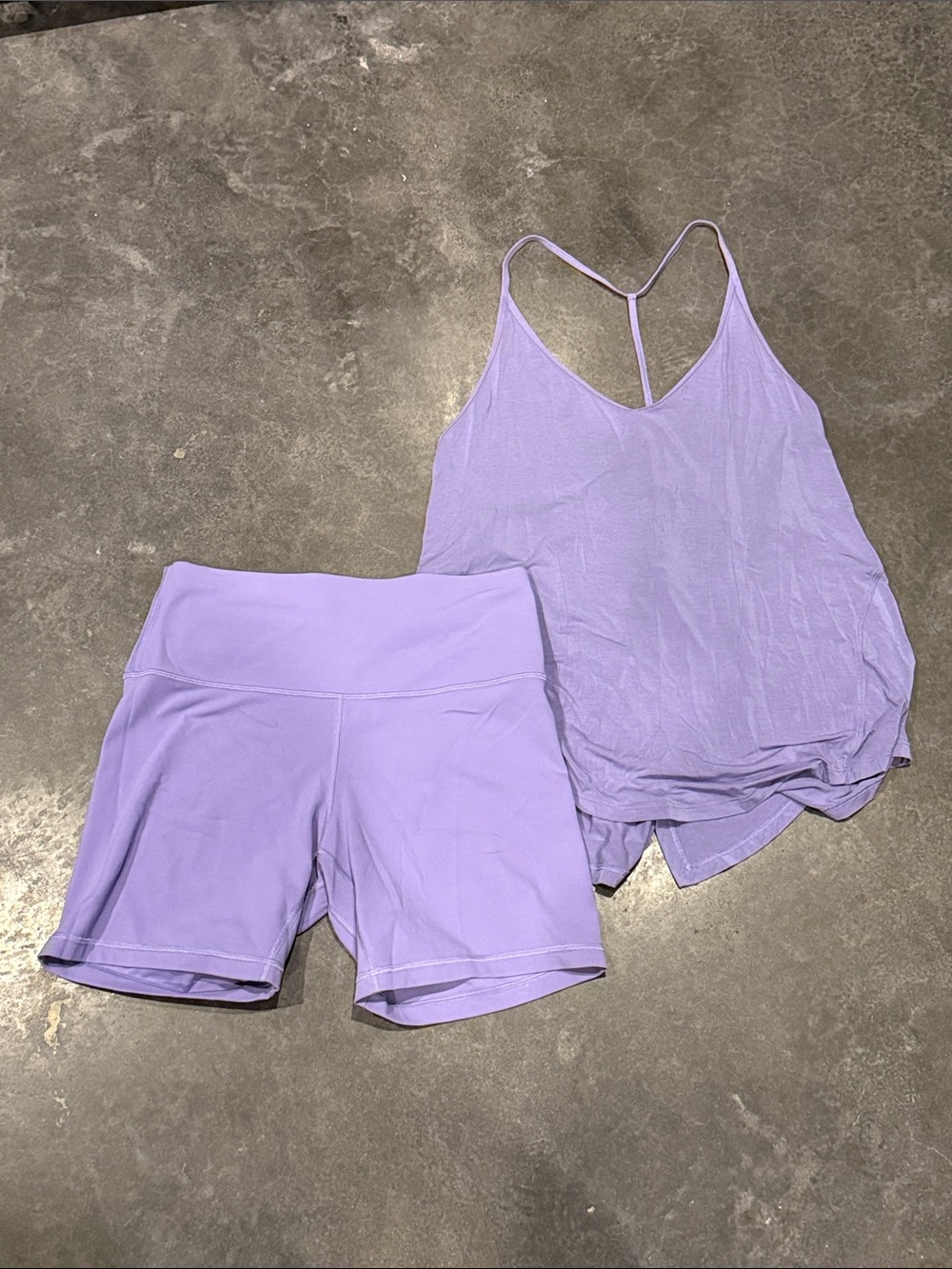Lululemon modal silk yoga Tank & align Short Set purple ash